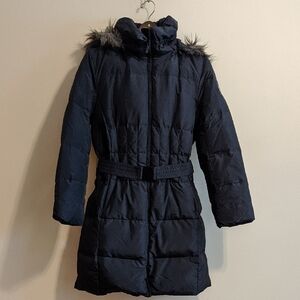 Calvin Klein Down Puffer Coat with Removable Faux Fur Hood Size L